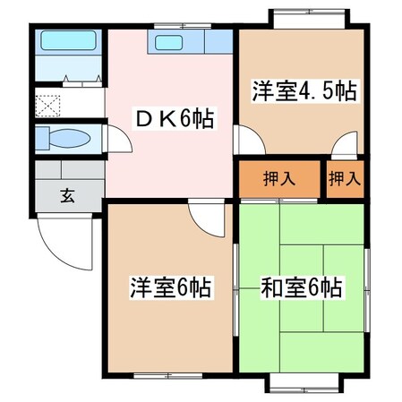 ベルディタカミヤCの物件間取画像